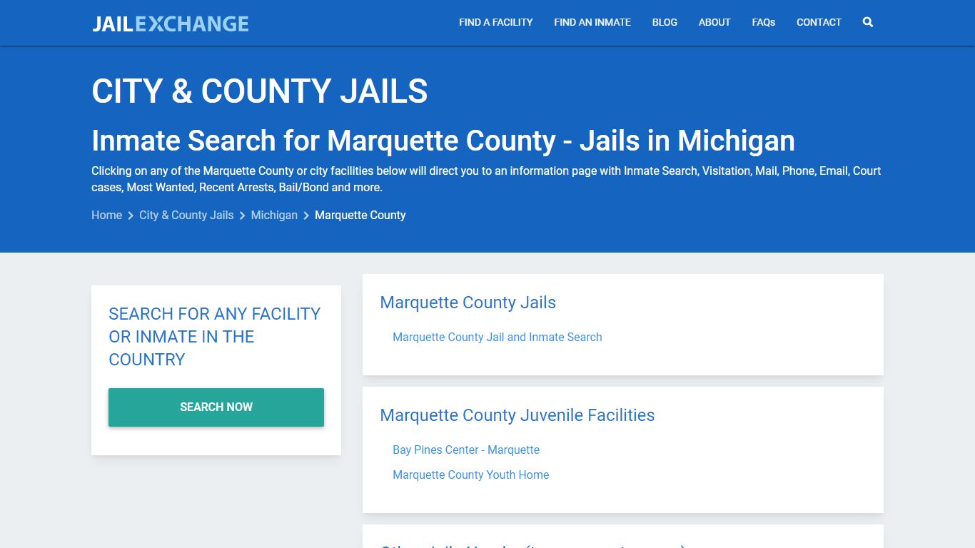 Inmate Search for Marquette County | Jails in Michigan - Jail Exchange